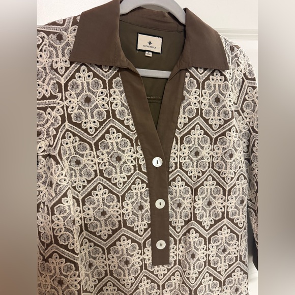 Tuckernuck Mocha Mousse Lace Collier Dress – Size Small - EUC - Picture 8 of 13